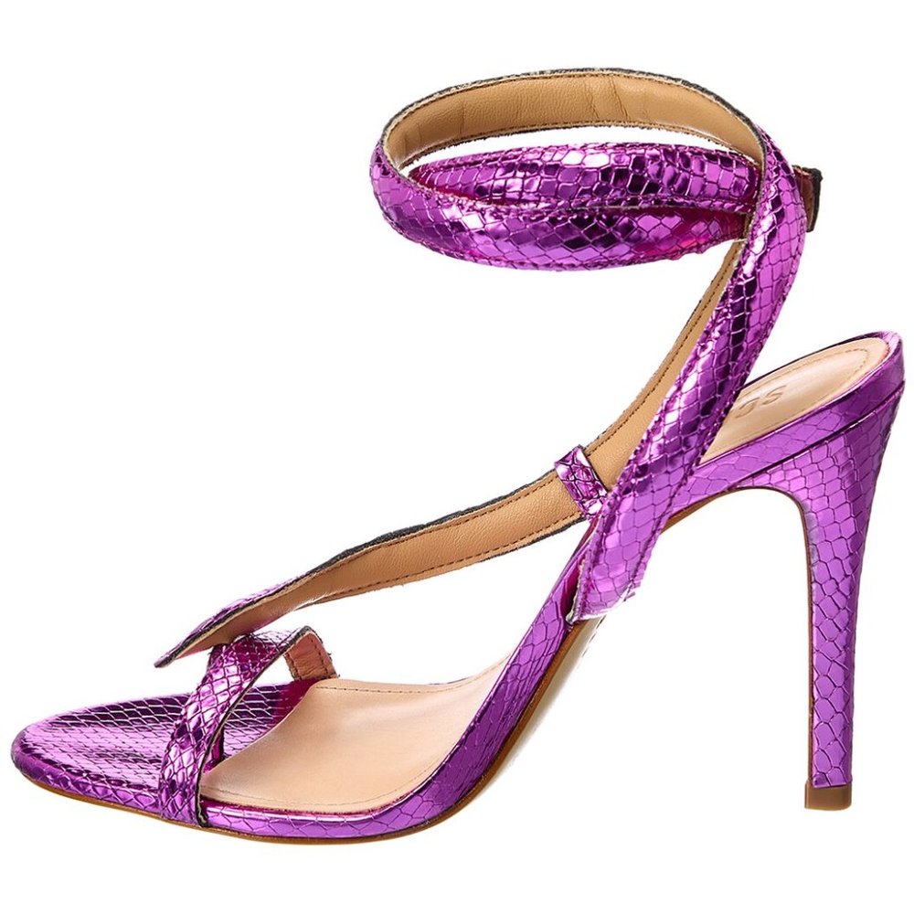 NIB Schutz Metallic Purple Snake heeled sandal, 7.5 - Picture 2 of 6